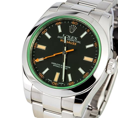 rolex milgauss green used|rolex milgauss green price.